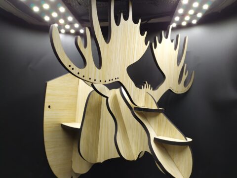 Laser Cut Moose Head 3D Puzzle Moose Head Wall Decor SVG File