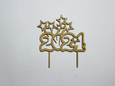 Laser Cut New Year Cake Topper Free Vector