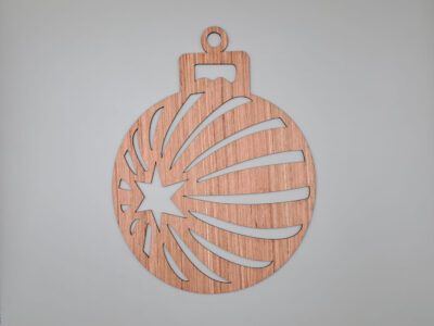 Laser Cut Star Christmas Bauble Decoration Wooden Hanging Ornament Free Vector