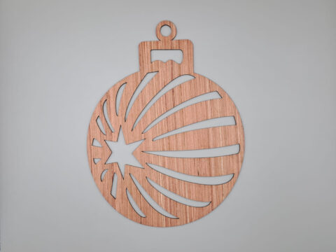 Laser Cut Star Christmas Bauble Decoration Wooden Hanging Ornament Free Vector
