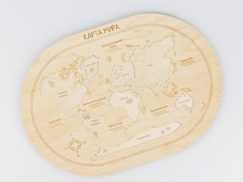 Laser Cut World Map Peg Jigsaw Puzzle Toy Free Vector
