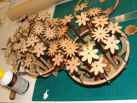 Laser Cut Table Flower Decoration Home Decor DXF File