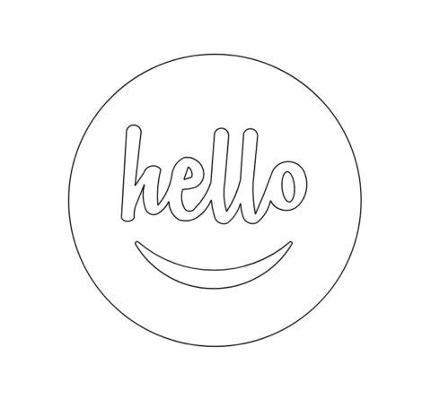 Hello Greetings Emoji DXF File
