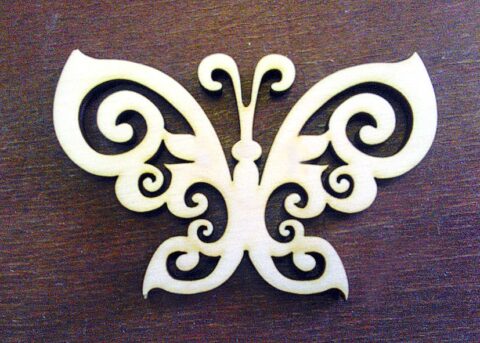 Laser Cut Butterfly Shape Plywood Free Vector