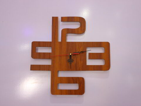 Laser Cut Big Numbers Wood Wall Clock Free Vector