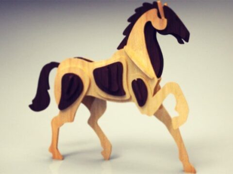 Laser Cut Wooden Toy Horse Free Vector