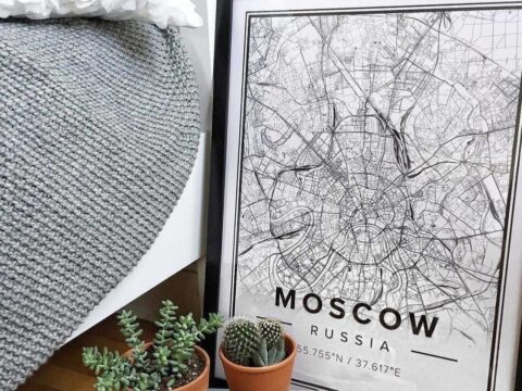 Laser Engraving Moscow Map Wall Art PDF File