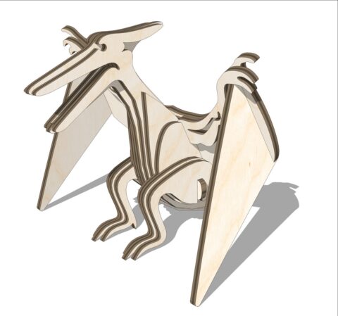 Laser Cut Wooden Pterodactyl Toy DXF File