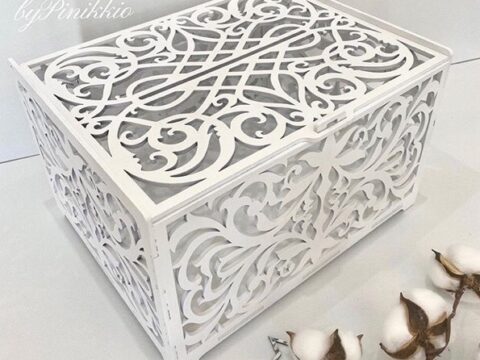 Laser Cut Wedding Card Box Birthday Decorations Wooden Card Box With Lock Free Vector