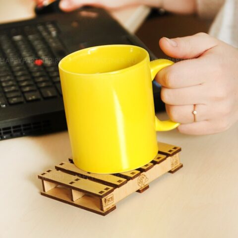 Laser Cut Mini Pallet Coasters Free Vector