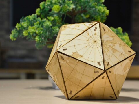 Laser Cut Wooden Globe Free Vector
