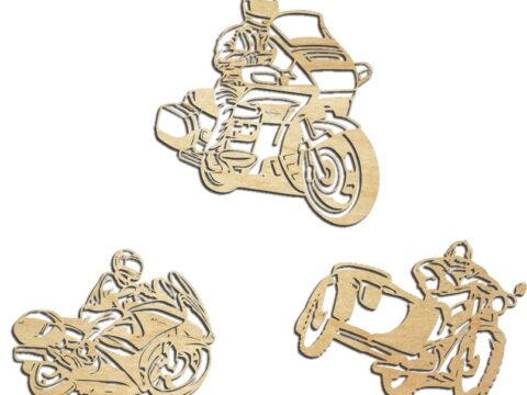 Laser Cut Wooden Motorcycle Wall Decor DXF File