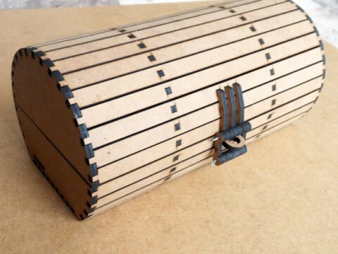 Laser Cut Barrel Box 5mm DXF File