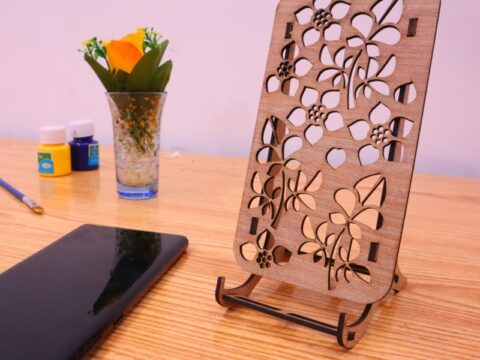 Laser Cut Mobile Phone Stand MDF 3mm DXF File