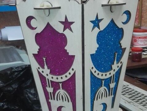 Laser Cut Ramadan Wooden Lantern Fanoos Free Vector