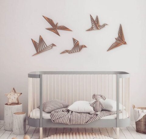 Laser Cut Wooden Birds Wall Decor Modern Wall Art Free Vector