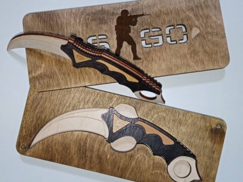 Laser Cut Karambit Knife CSGO Toy Free Vector