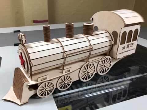 Laser Cut Steam Train Gift Box DXF File