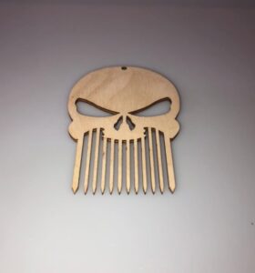 Laser Cut Skull Beard Comb Free Vector