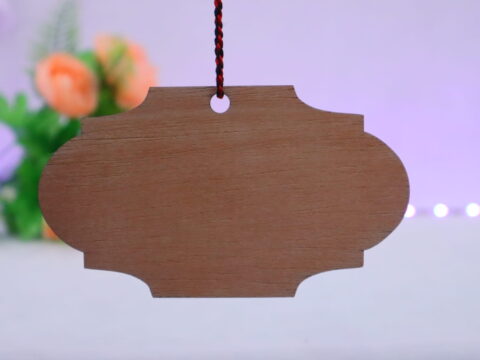 Laser Cut Wood Hanging Plaque Board Tag For Ornaments Tree Decorations Free Vector