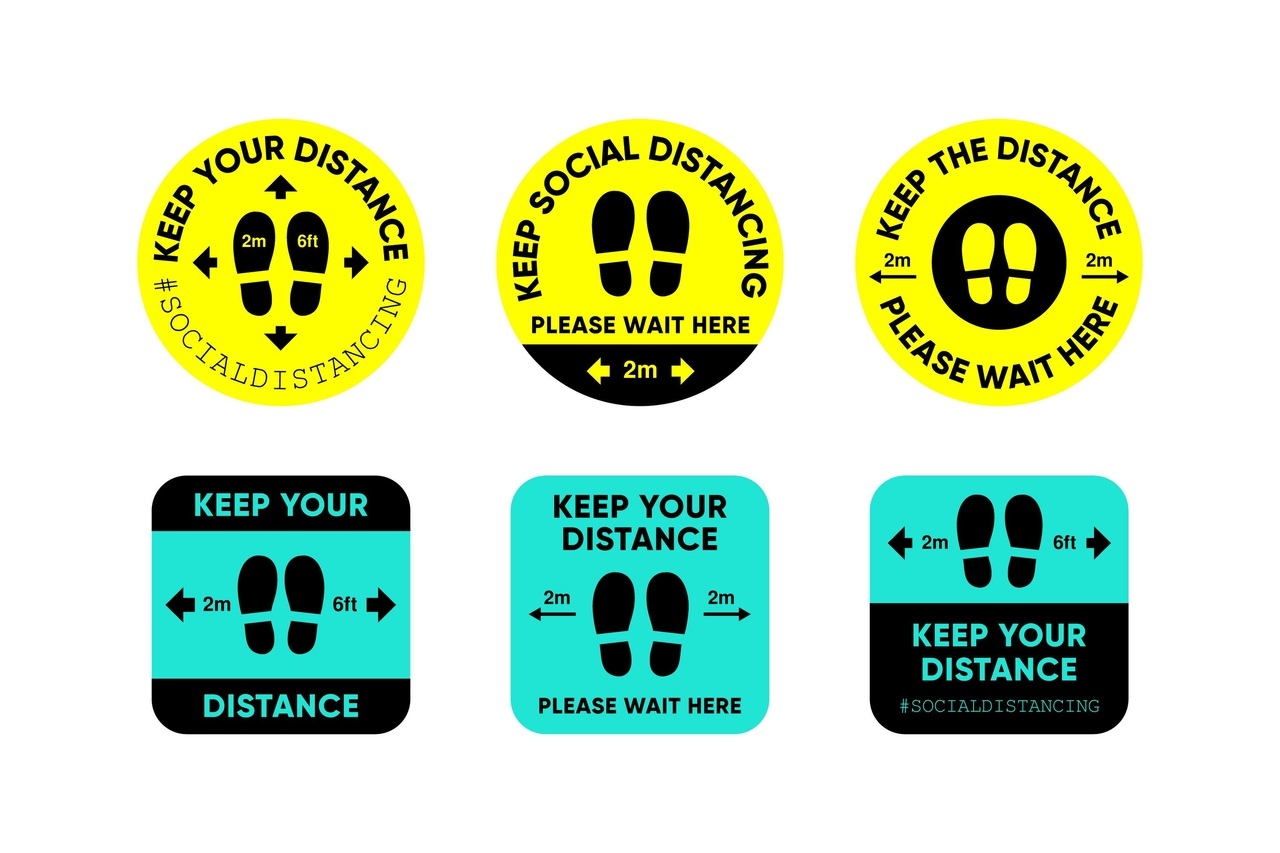 COVID-19 Social Distancing Keep Your Distance Signs DXF File