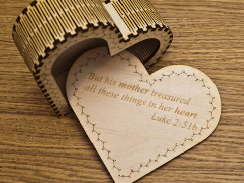Laser Cut Heart Shaped Trinket Box With Lid 3mm DXF File