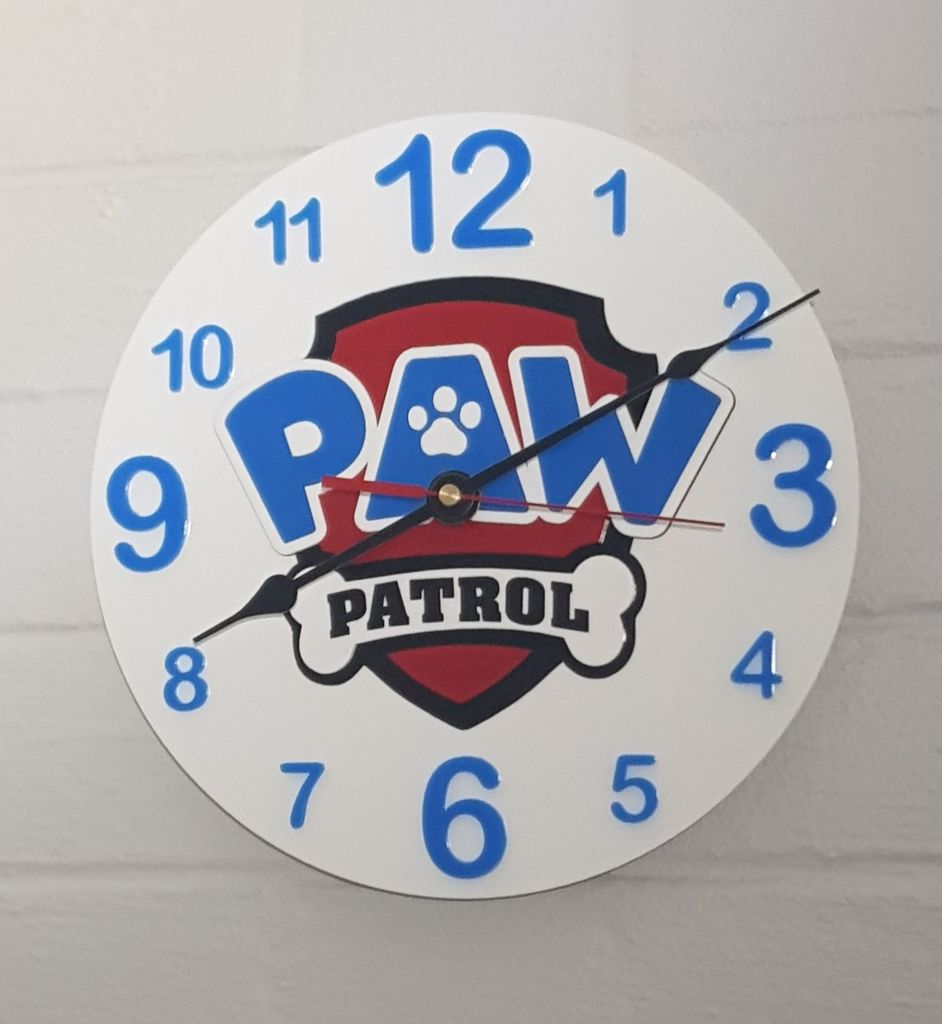 Laser Cut Paw Patrol Wall Clock Free Vector