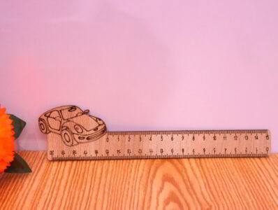 Laser Cut Car Kids Wooden Ruler Free Vector