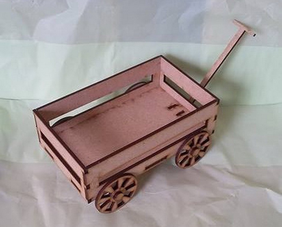 Laser Cut Wooden Wagon Free Vector