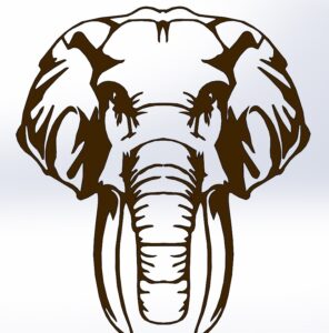 Laser Cut Engrave Decor Elephant DXF File
