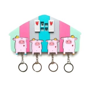 Laser Cut Pig Key Holder Wall Decor Free Vector