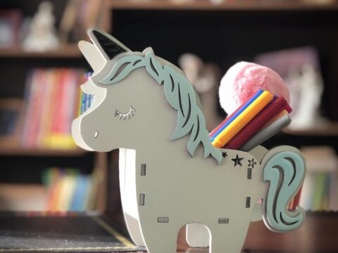 Laser Cut Unicorn Pen Stand Unicorn Desk Accessories Free Vector