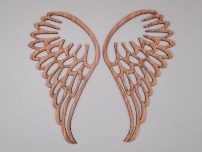 Laser Cut Angel Wings Wood Cutout Free Vector