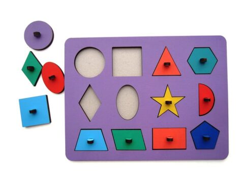Laser Cut Geometric Peg Board Fun Learning Kids Toys Free Vector