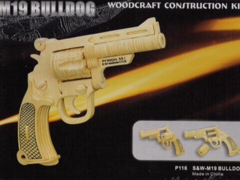Laser Cut M19 Bulldog Revolver Gun Model Kit With Assembly PDF File
