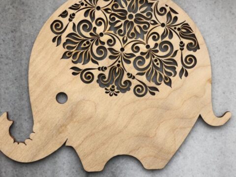 Laser Cut Elephant Decorative Design Free Vector