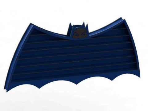 Laser Cut Bat Shape Wooden Wall Shelf Free Vector