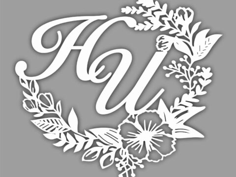 Laser Cut Floral Monogram Free Vector