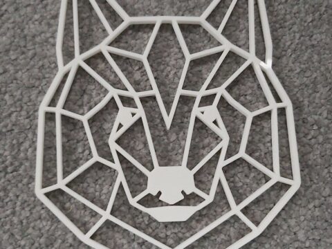 Laser Cut Geometric Bear Head Wall Art Free Vector