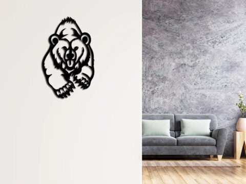 Laser Cut Grizzly Bear Wall Decor DXF File