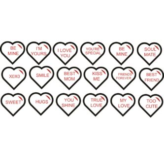 Laser Cut Candy Heart Cut Outs SVG File