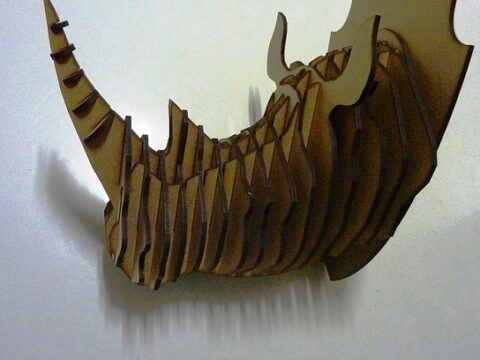 Laser Cut Rhino Head Wall Decor Free Vector