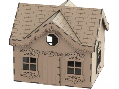 Laser Cut Modern Wooden Toy House Wooden Doll House Free Vector