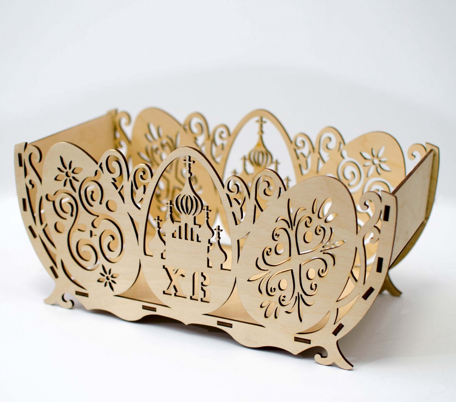 Laser Cut Decorative Easter Basket Easter Egg Bowl Free Vector