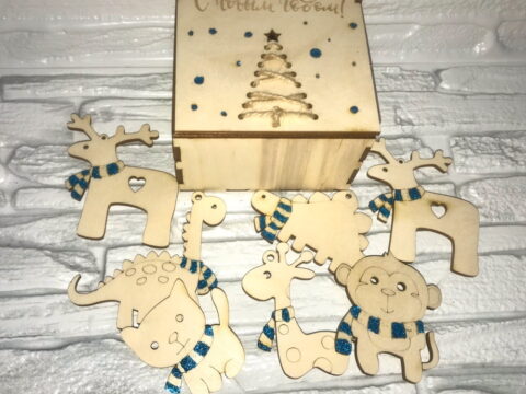 Laser Cut Wooden Christmas Toys Box Free Vector