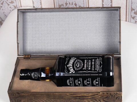 Laser Cut Engraved Jack Daniels Whiskey Wooden Box Free Vector