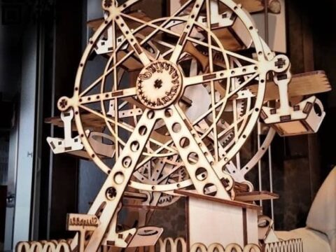 Laser Cut Ferris Wheel 3D Puzzle Free Vector