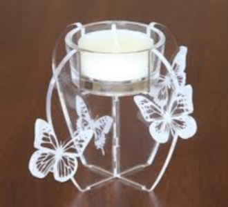 Laser Cut Butterfly Candle Holder Free Vector
