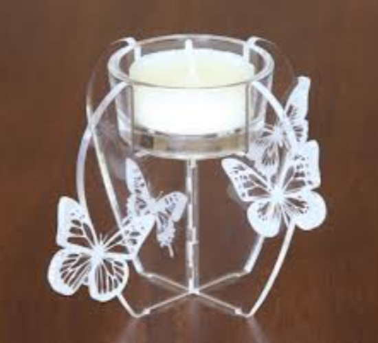 Laser Cut Butterfly Candle Holder Free Vector