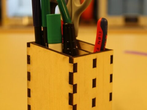 Laser Cut Pen Stand 6mm DXF File